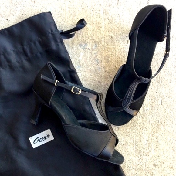 Classic Satin Salsa Swing Tango Dance Heels - Picture 2 of 7